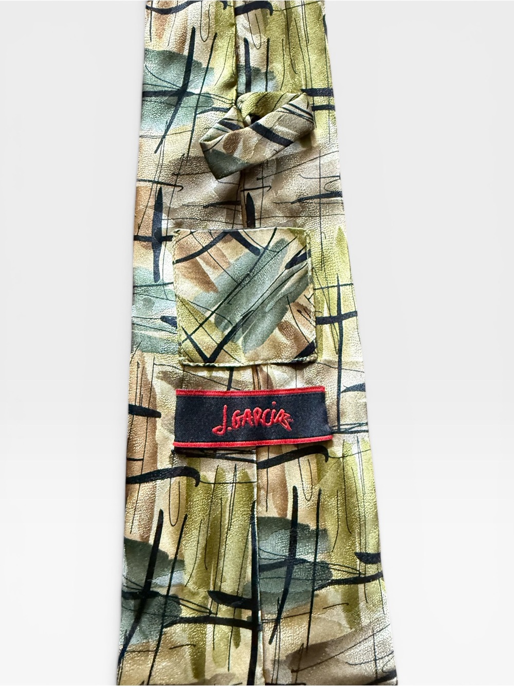 Limited Edition J. Garcia 100% Silk Necktie Titled "Man With Green Turtleneck" - Picture 4 of 5